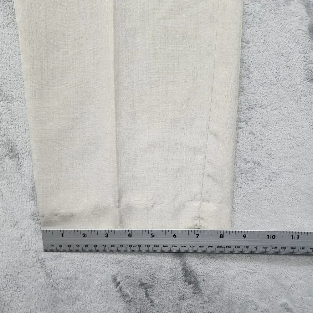 Kenneth Cole Reaction Pants Mens 30X27* Beige Khaki‎ Flat Front Straight Leg